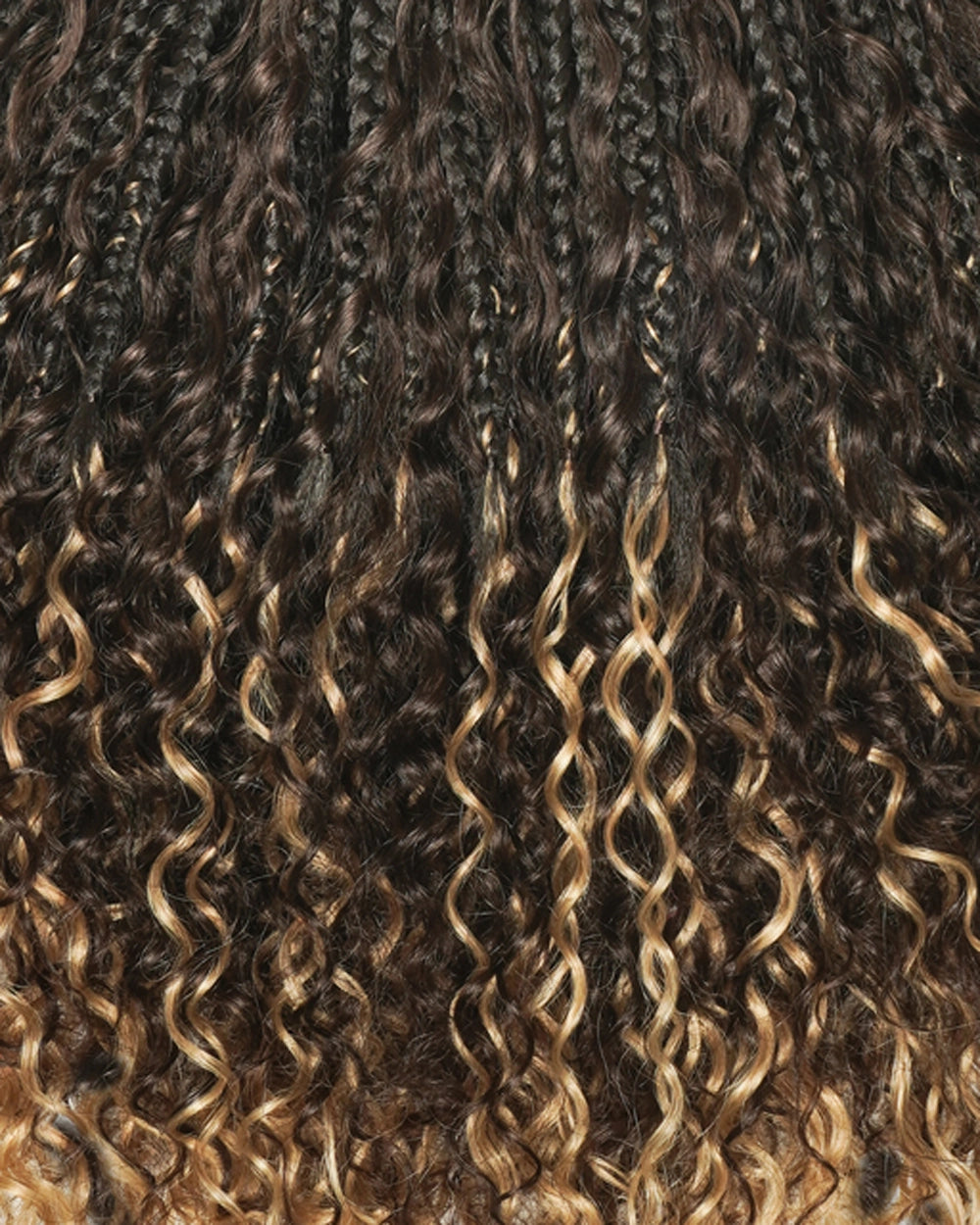 Ghost Loop™ Crochet Boho Braids With Water Wave Human Hair Curls