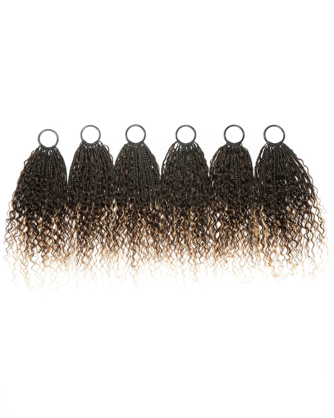 Ghost Loop™ Crochet Boho Braids With Water Wave Human Hair Curls