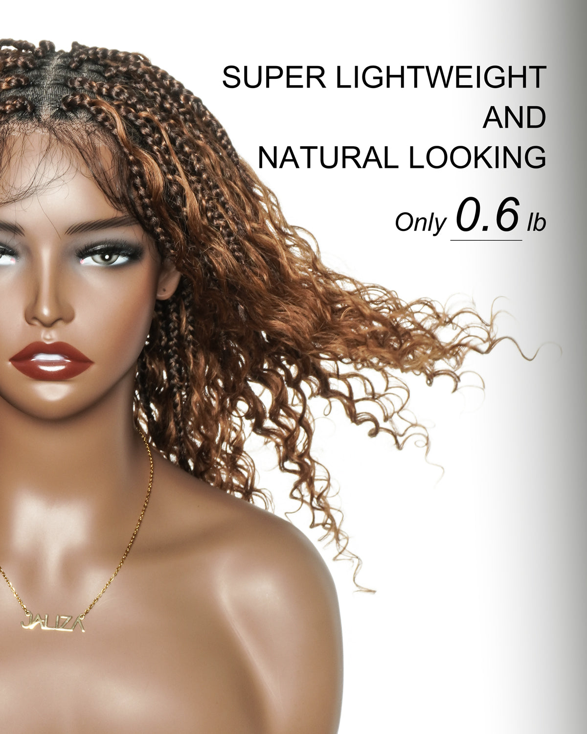 Human Hair Braided Wig Glueless 16" Pre Cut HD Full Elastic Lace Lightweight Ready-To-Go Boho Box Braided Wig