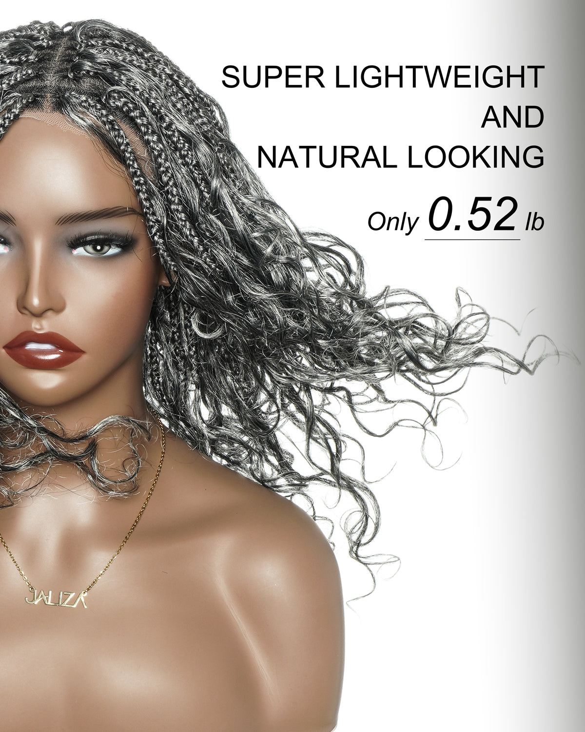 Human Hair Braided Wig Glueless 16" Pre Cut HD Full Elastic Lace Lightweight Ready-To-Go Boho Box Braided Wig