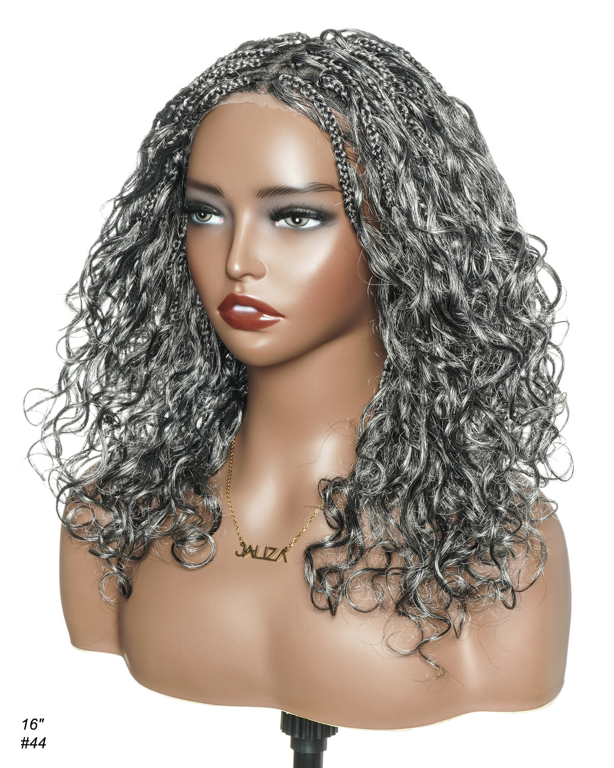 Human Hair Braided Wig Glueless 16" Pre Cut HD Full Elastic Lace Lightweight Ready-To-Go Boho Box Braided Wig