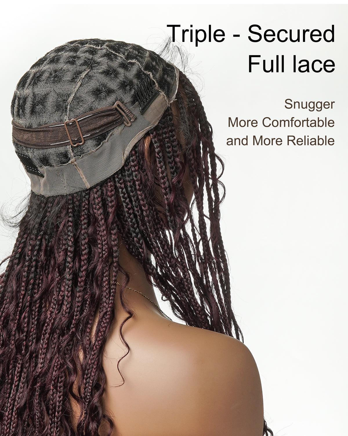 Coco - Glueless Human Hair Braided Wig Pre Cut HD Full Elastic Lace Free Part Ready-To-Go (Lace Not Hand Tied)
