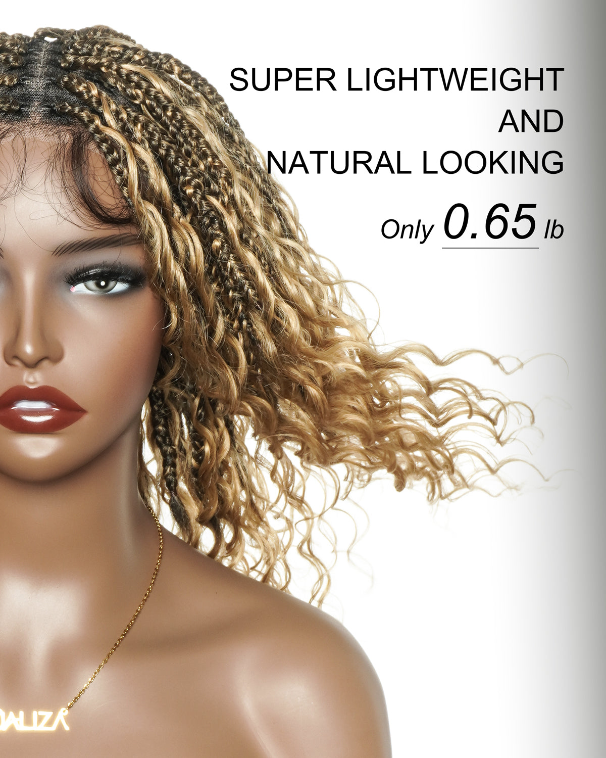 Human Hair Braided Wig Glueless 16" Pre Cut HD Full Elastic Lace Lightweight Ready-To-Go Boho Box Braided Wig