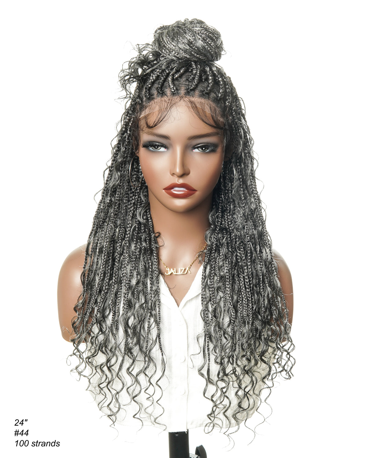 Coco - Glueless Salt & Pepper Boho Box Braided Wig