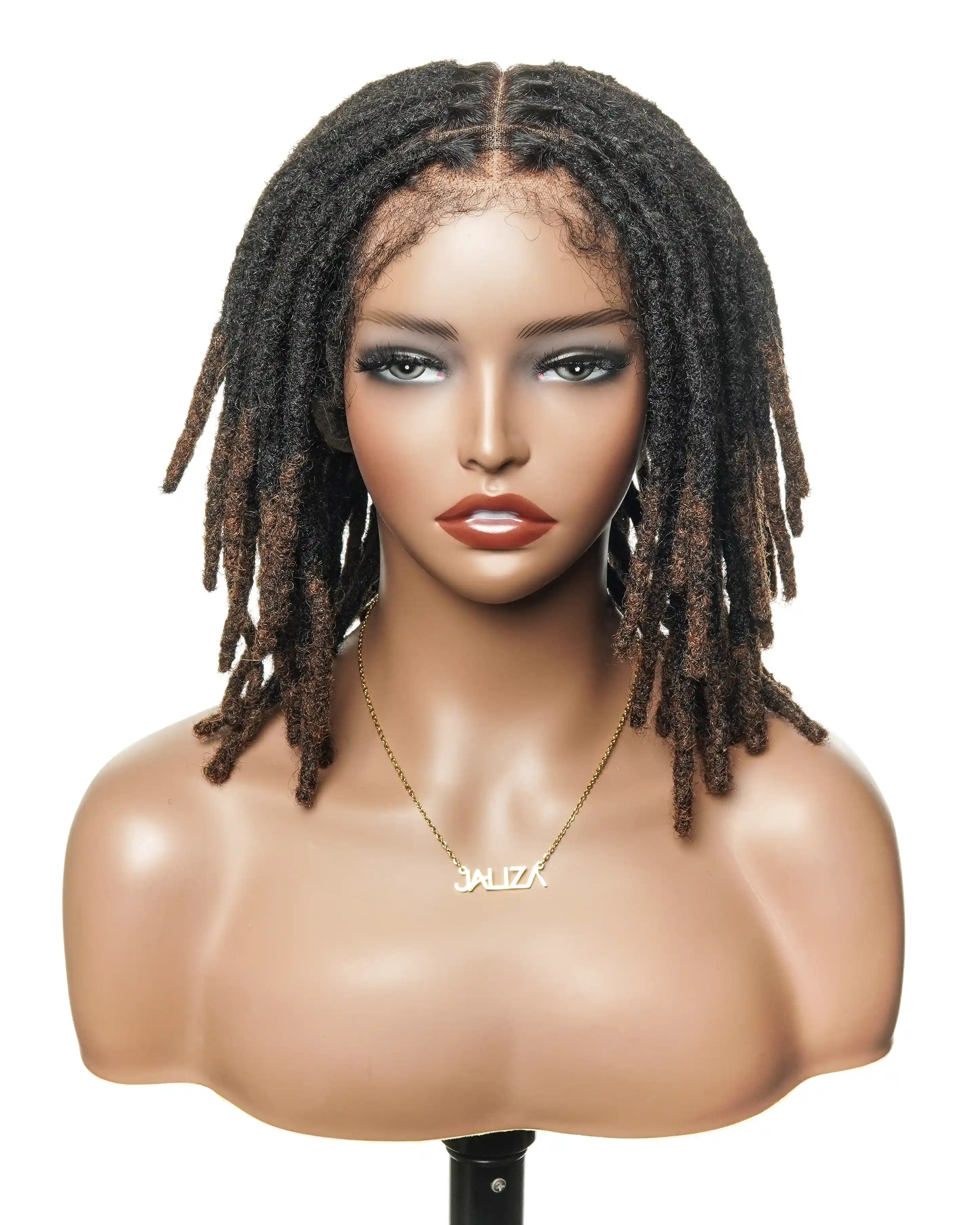 12" Salon Level Dreadlock 100% Human Hair Pre Bleached Swiss HD Full Lace Wig (Single braid is 6.5"-8.2")