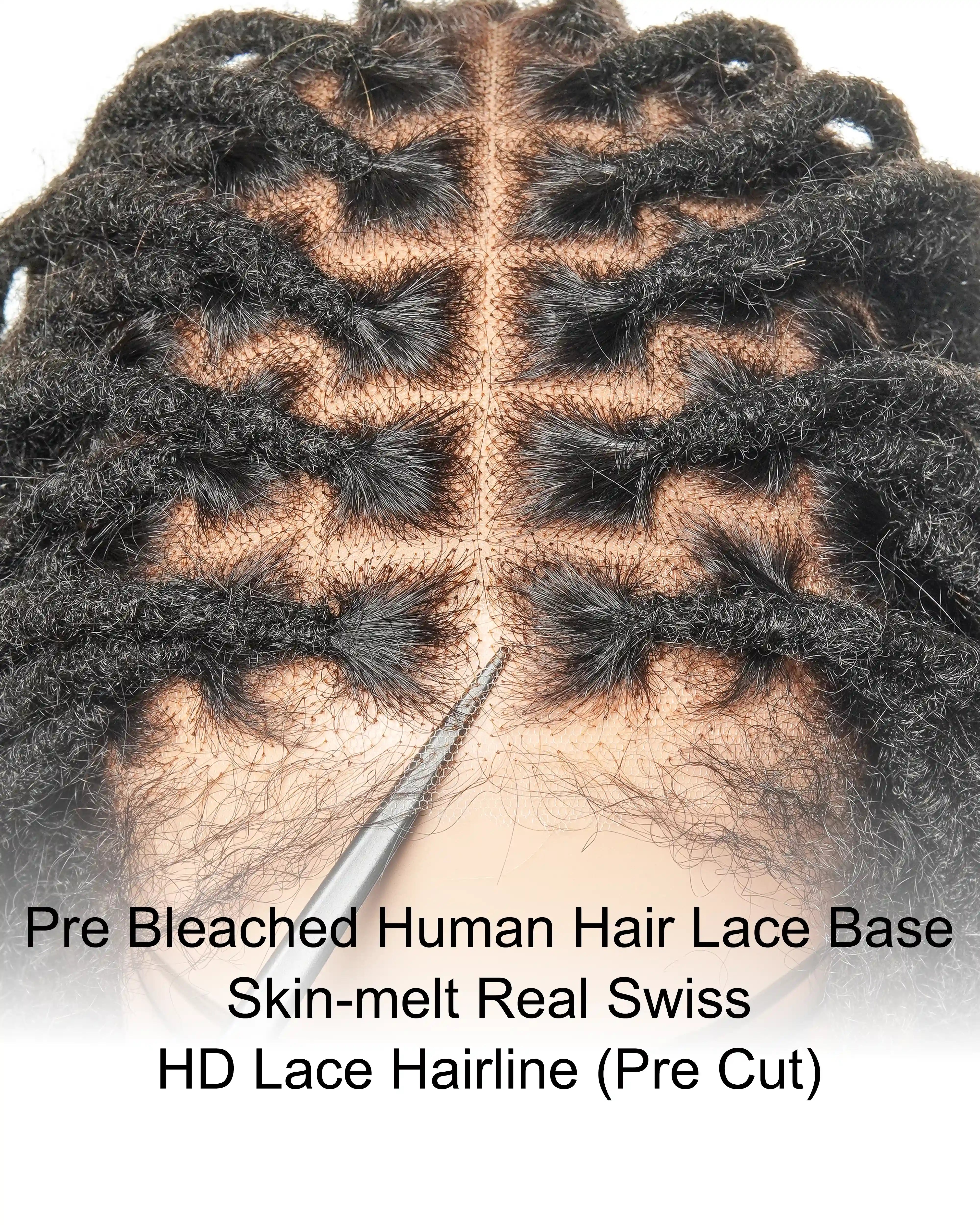 12" Salon Level Dreadlock 100% Human Hair Pre Bleached Swiss HD Full Lace Wig (Single braid is 6.5"-8.2")
