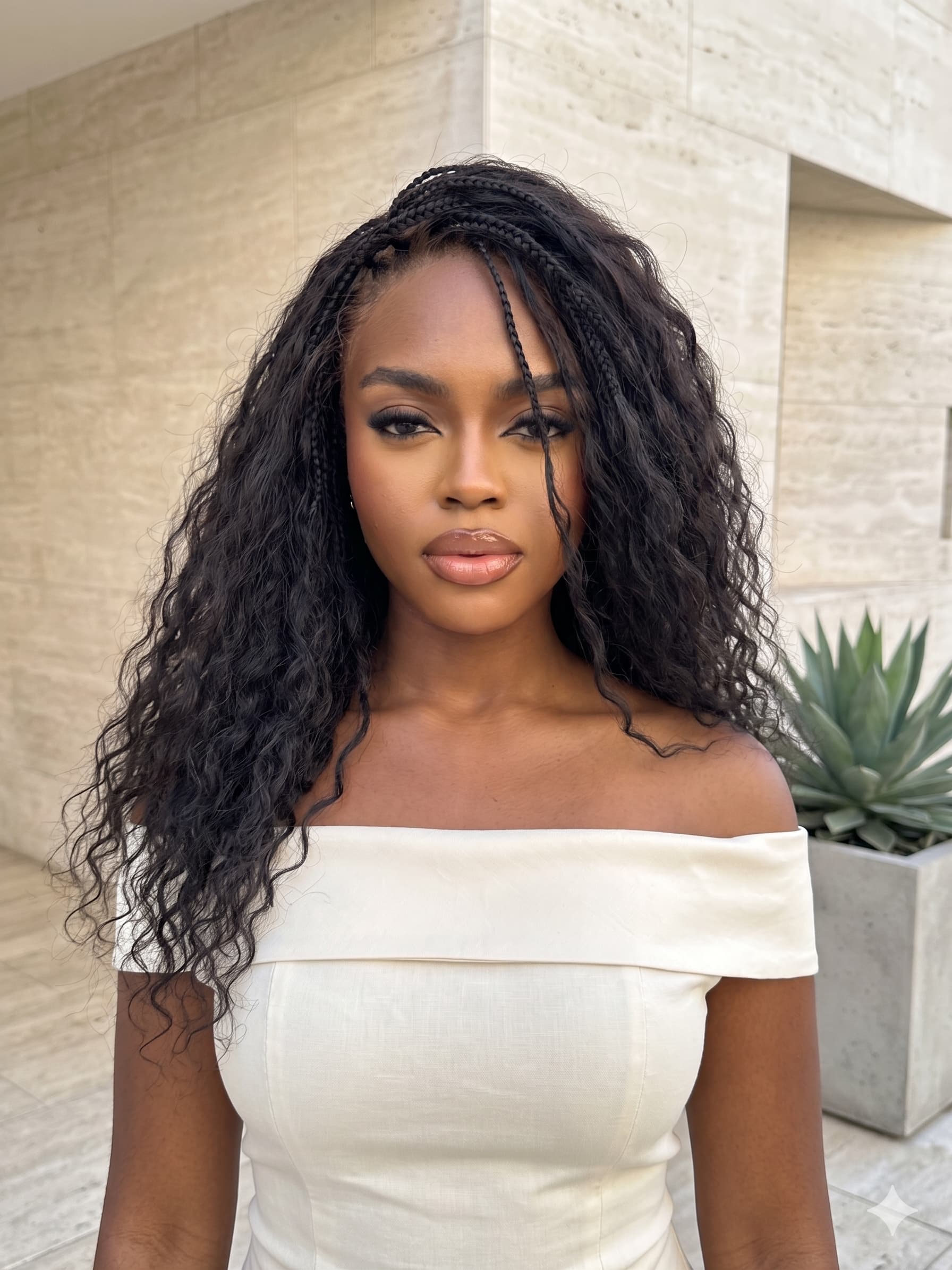 Raina - Small Head Friendly Wet & Wavy Boho Braided Wig (Small Cap Size for Petite Head)