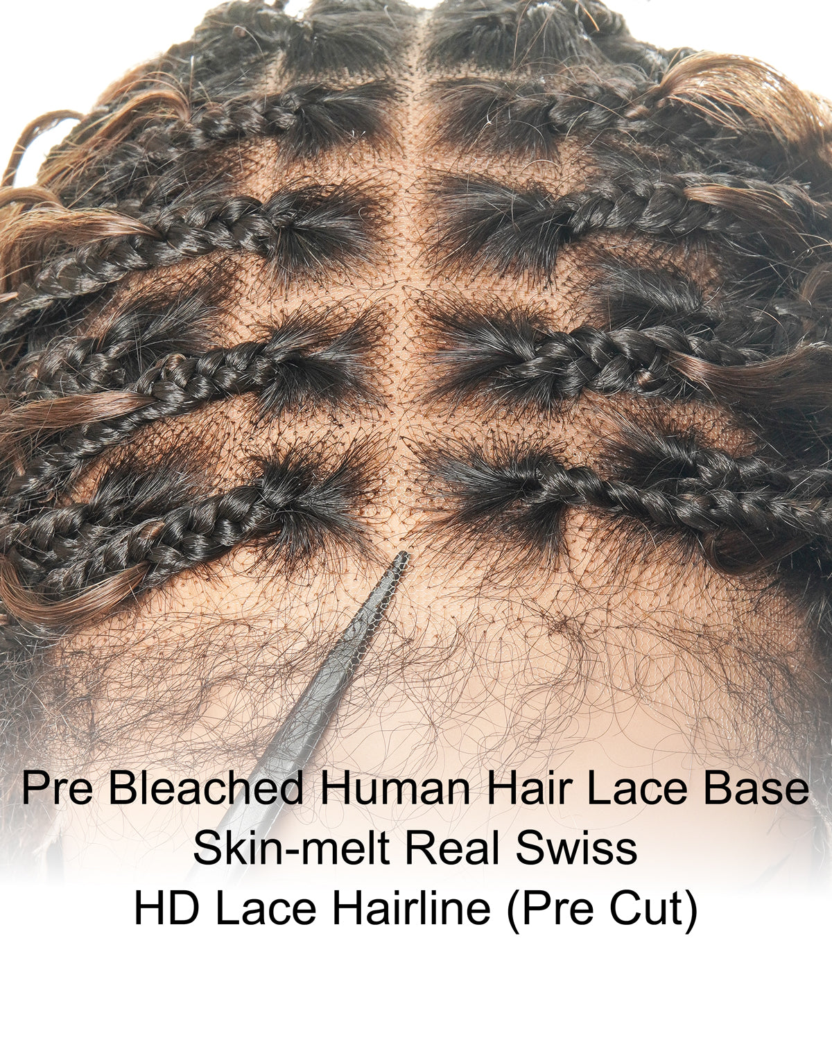 Kiki - 16" Pre Bleached Swiss HD Lace Human Hair Curls Full Lace Knotless Boho Box Braided Wig