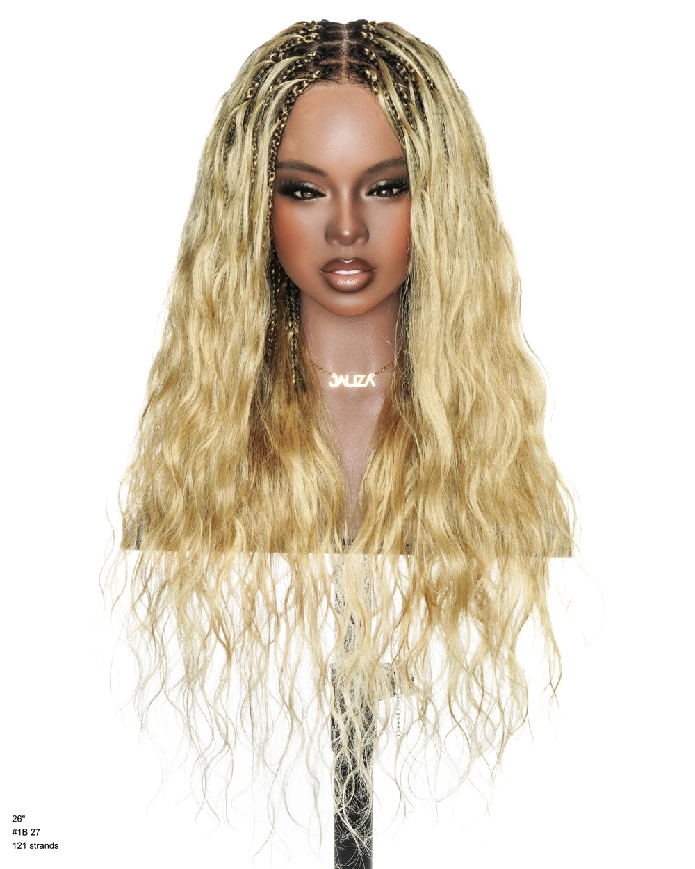 Michelle Salon-Style Honey Blond Glueless Boho Box Braided Wig