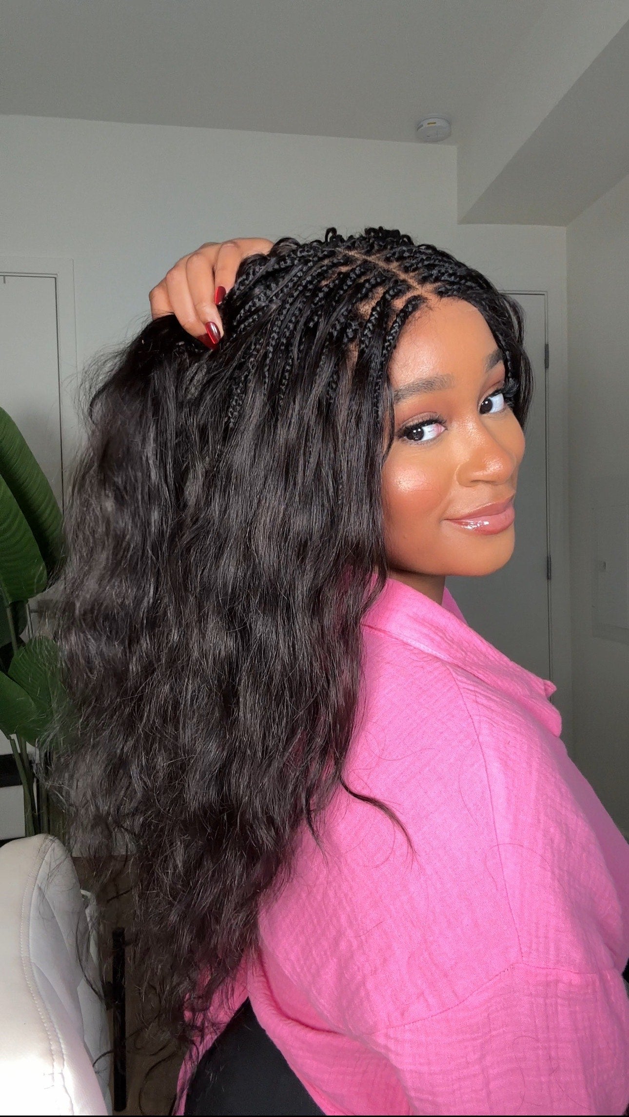 Michelle - Small Head Friendly Glueless Body Wave Boho Braided Wig (Small Cap Size for Petite Head)