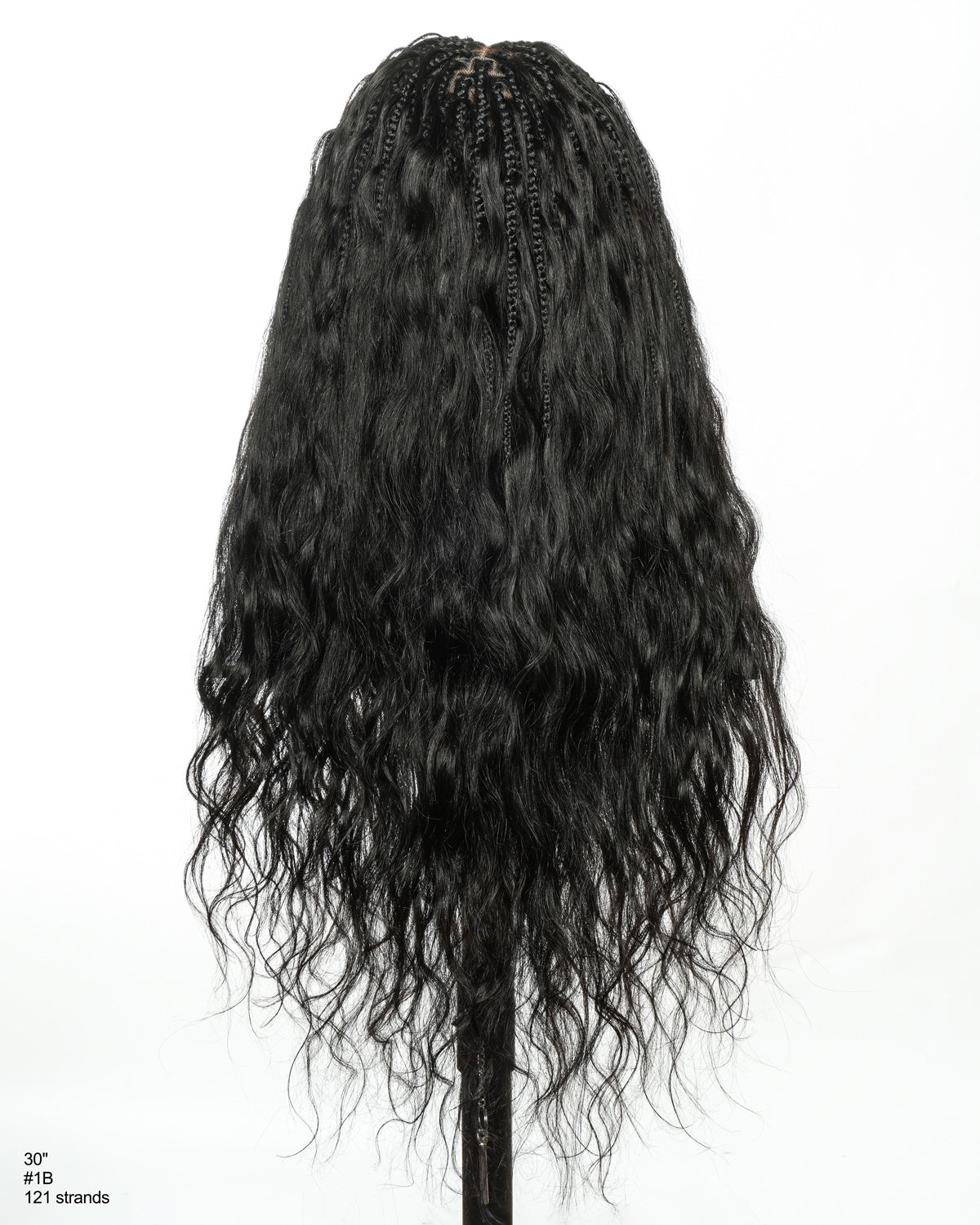 Michelle - Salon-Style Glueless Miracle Braided Wig Pre-Bleached Swiss HD Full Lace Boho Box Braids Bora Bora Human Hair Body Wave Curls
