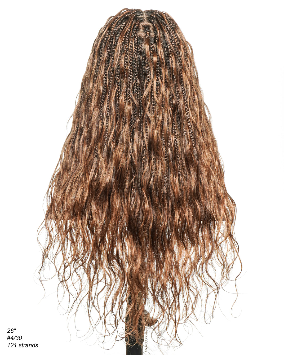 Michelle - Salon-Style Glueless Miracle Braided Wig Pre-Bleached Swiss HD Full Lace Boho Box Braids Bora Bora Human Hair Body Wave Curls
