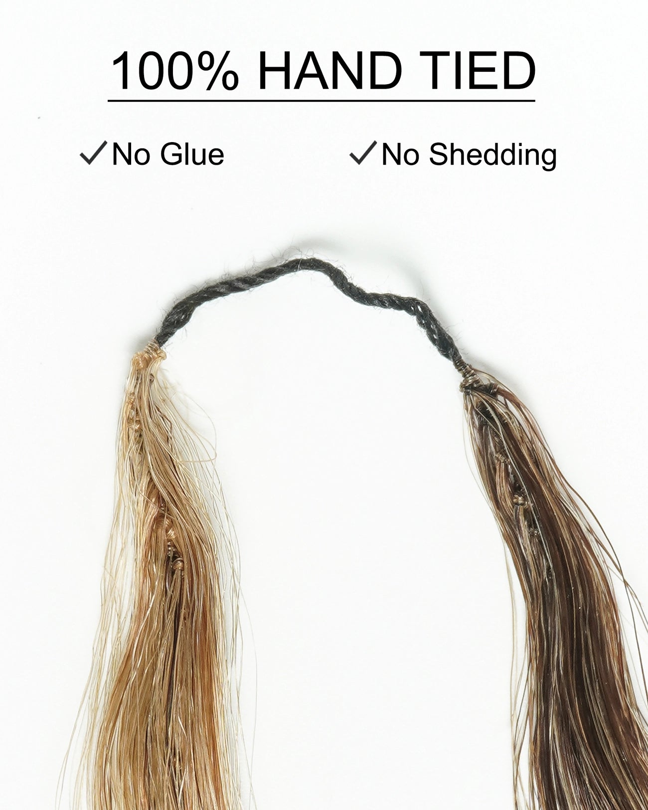 18" 100% Hand-Made Human Hair Feather Crochet Hair For Miracle Knots Hair Extensions