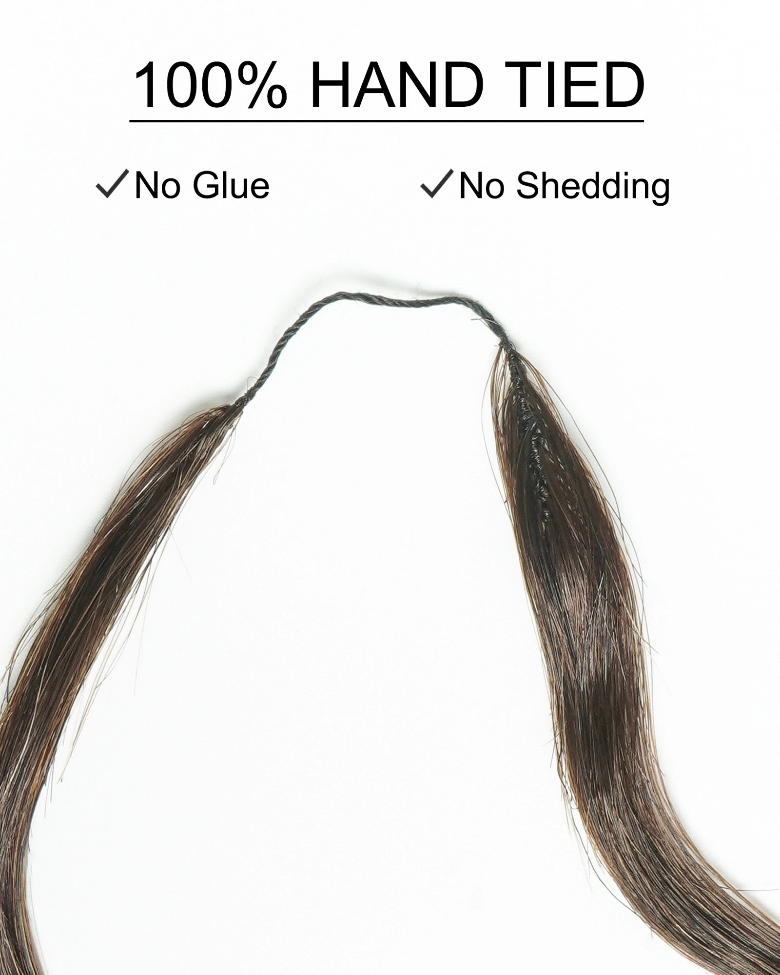 18" 100% Hand-Made Human Hair Feather Crochet Hair For Miracle Knots Hair Extensions