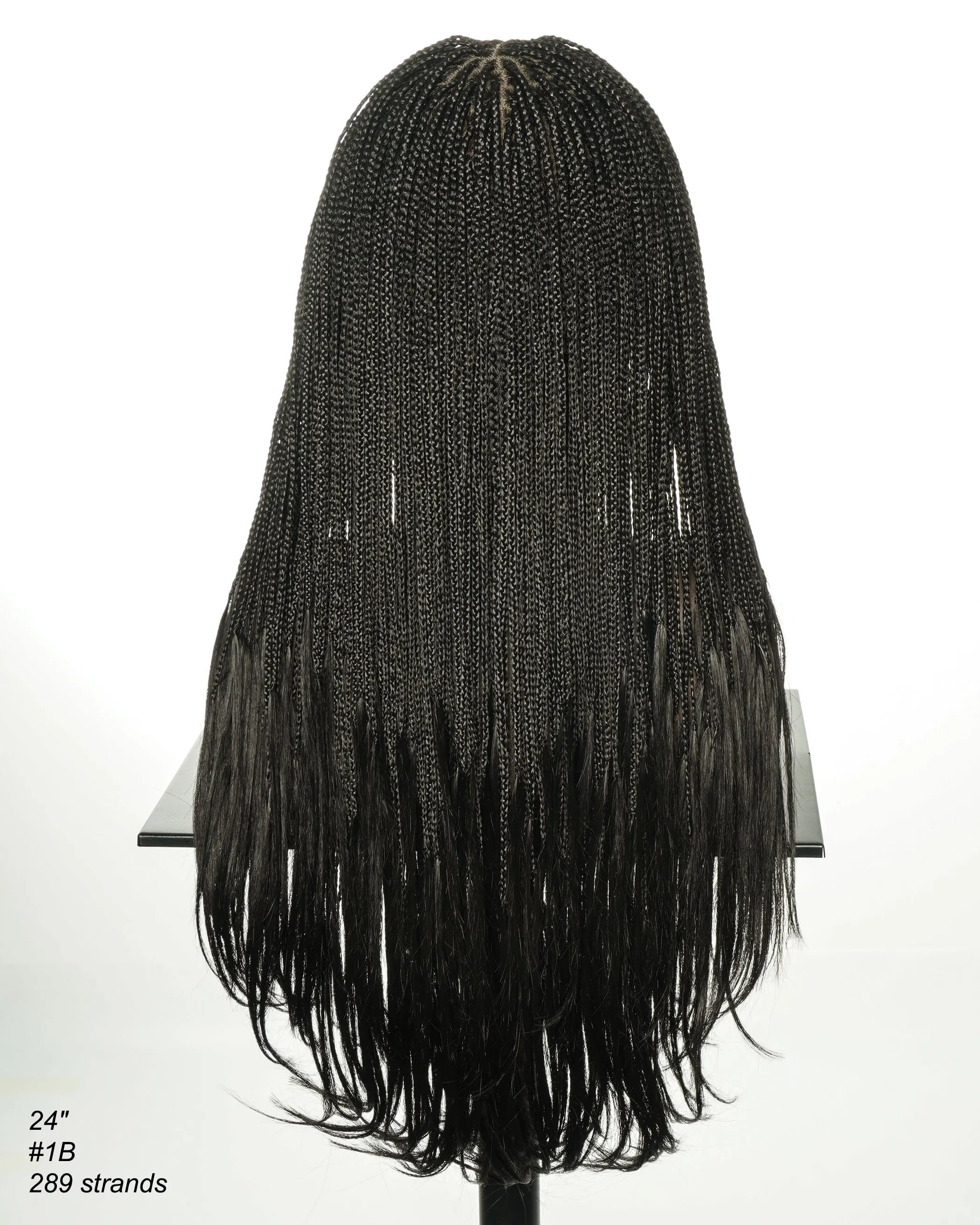 24" Micro Box 289 Strands Pre-Bleached Swiss HD Full Lace Braided Wig with Curly Ends