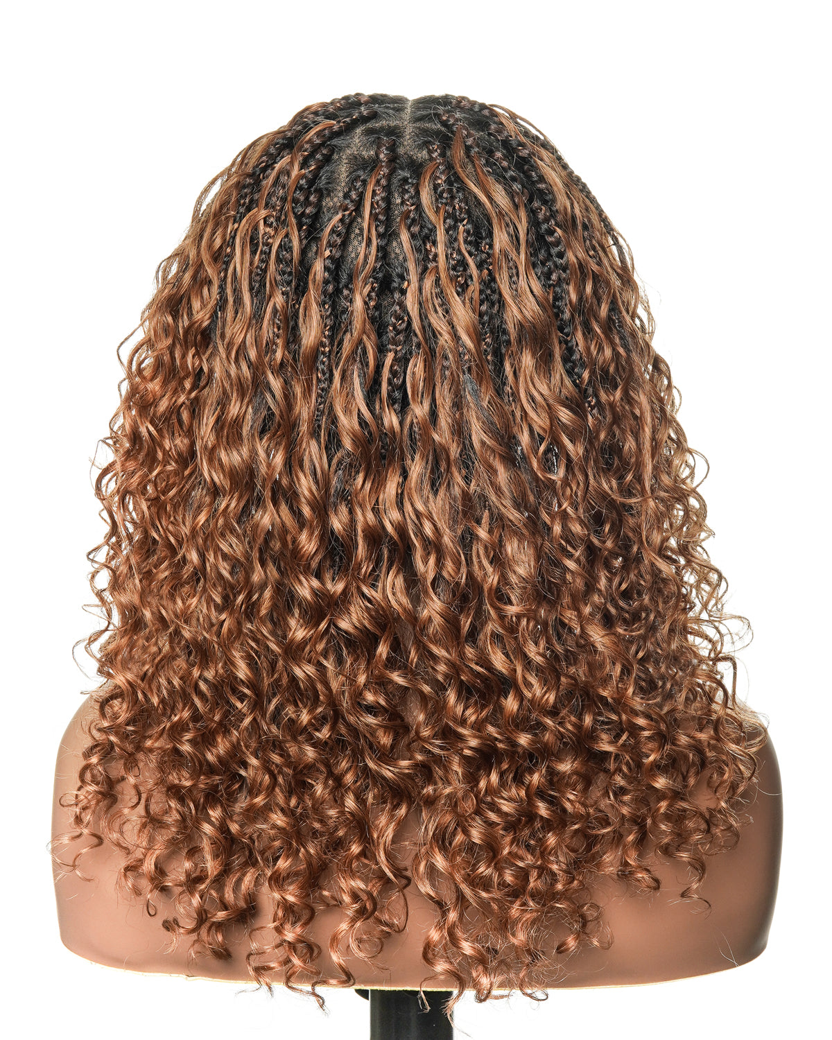 Kiki - Pre Bleached Human Hair Deep Wave Curls Pre Bleached Knotless Swiss HD Full Lace Boho Box Braided Wig