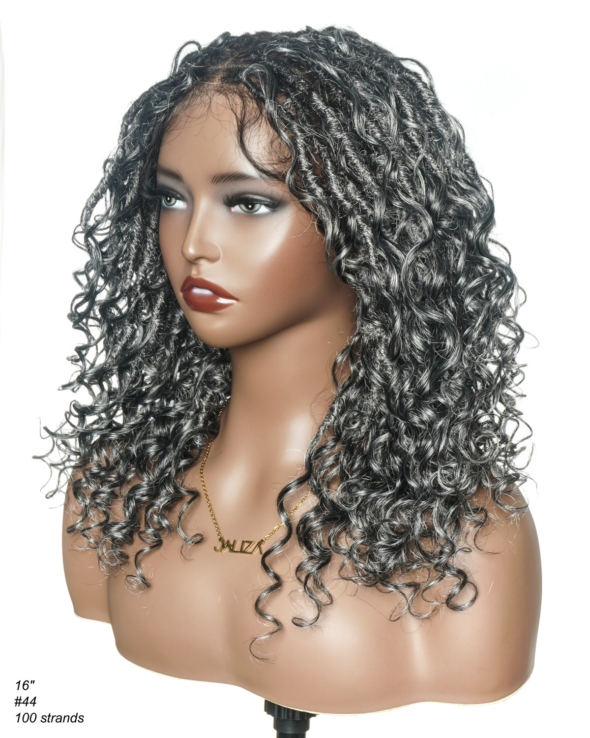 Lola - 16" Pre Bleached Swiss HD Full Lace Boho Locs Wig With Human Hair Boho Curls