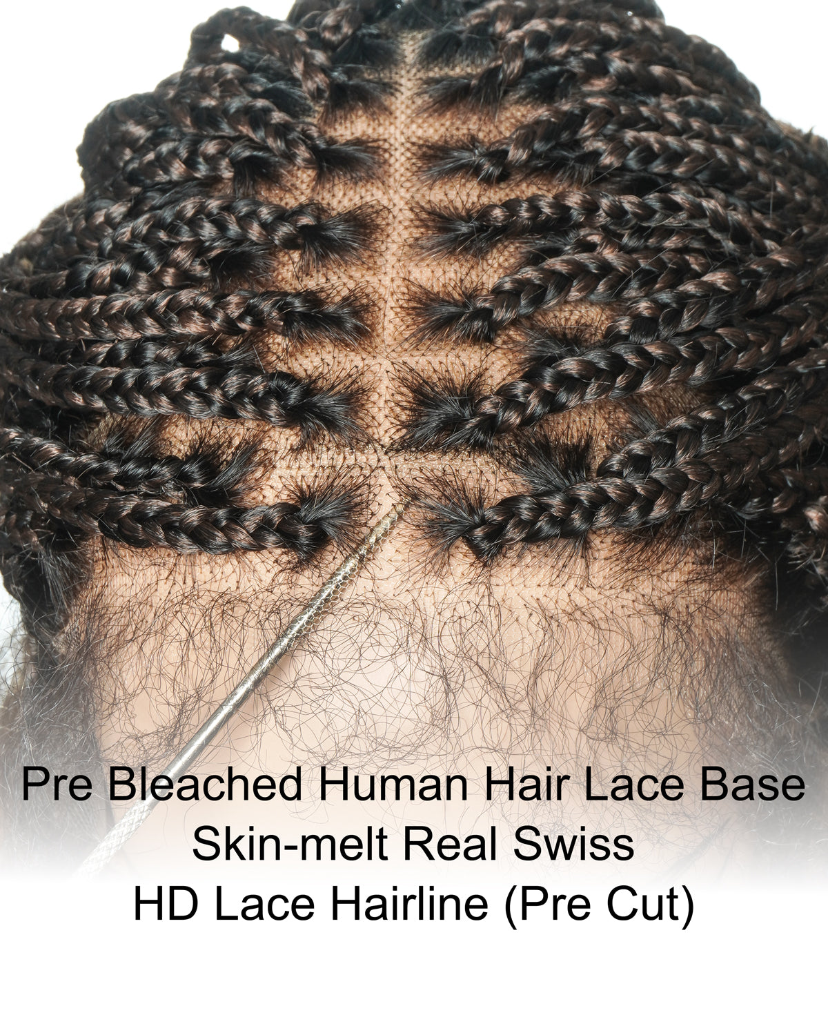 22" Mix Color #1B 4 27 Human Hair Curly Ends Pre Bleached HD Full Lace Knotless Box Braided Wig