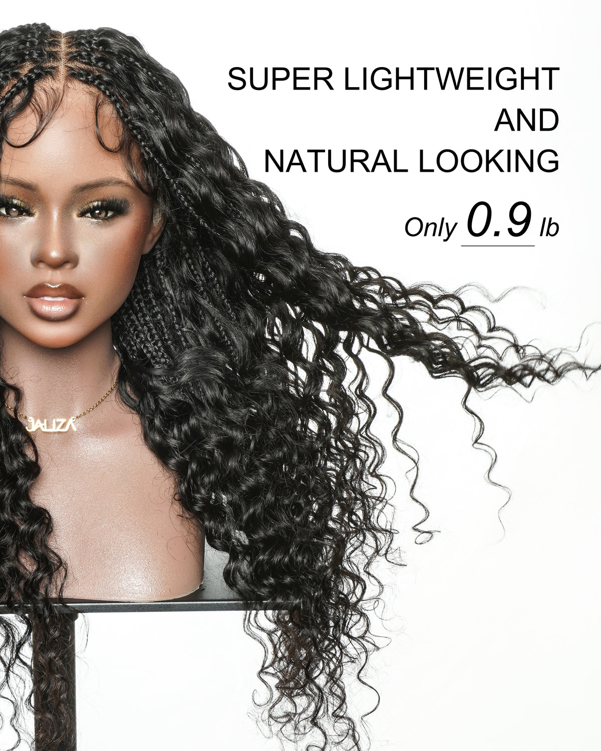 Amanda - Ultra-Dense Pre Bleached Swiss HD Lace Human Hair Curls Knotless Boho Box Braided Wig