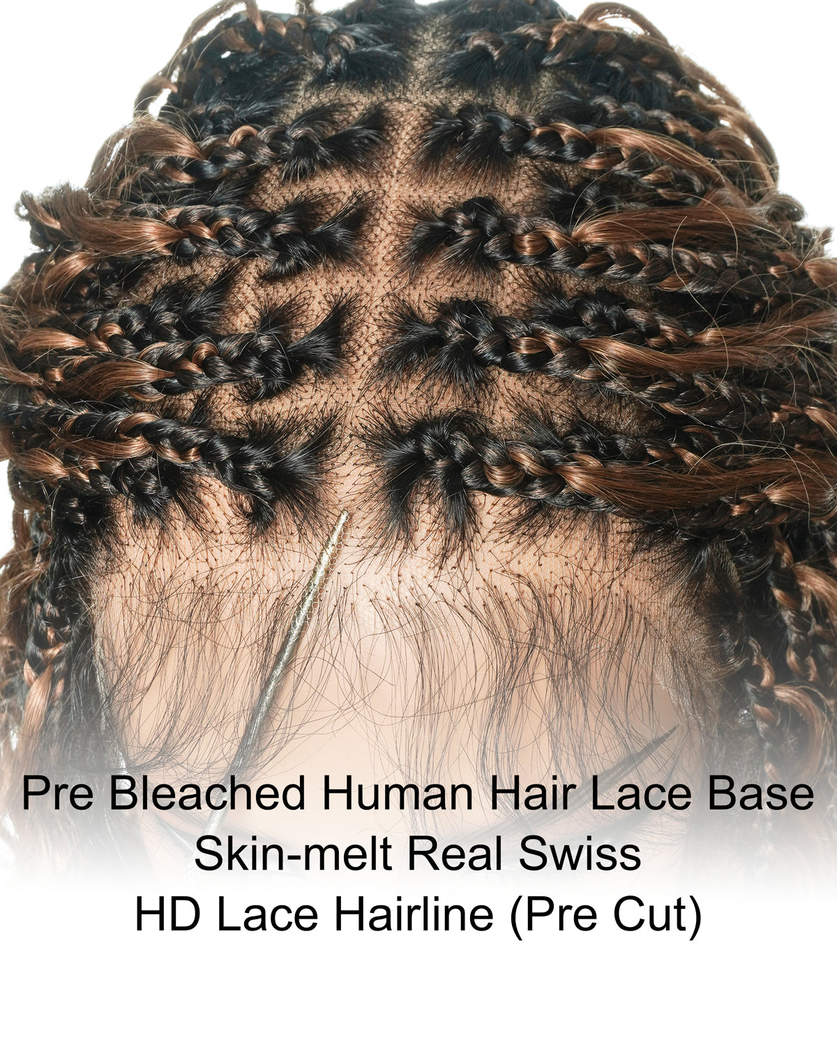 Kiki Bob - 12" Pre Bleached Swiss HD Full Lace Bob Boho Box Braided Wig With Human Hair Boho Curls