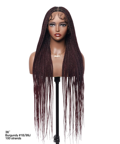 48" Lightweight Knotless HD Full Lace Box Braided Wig