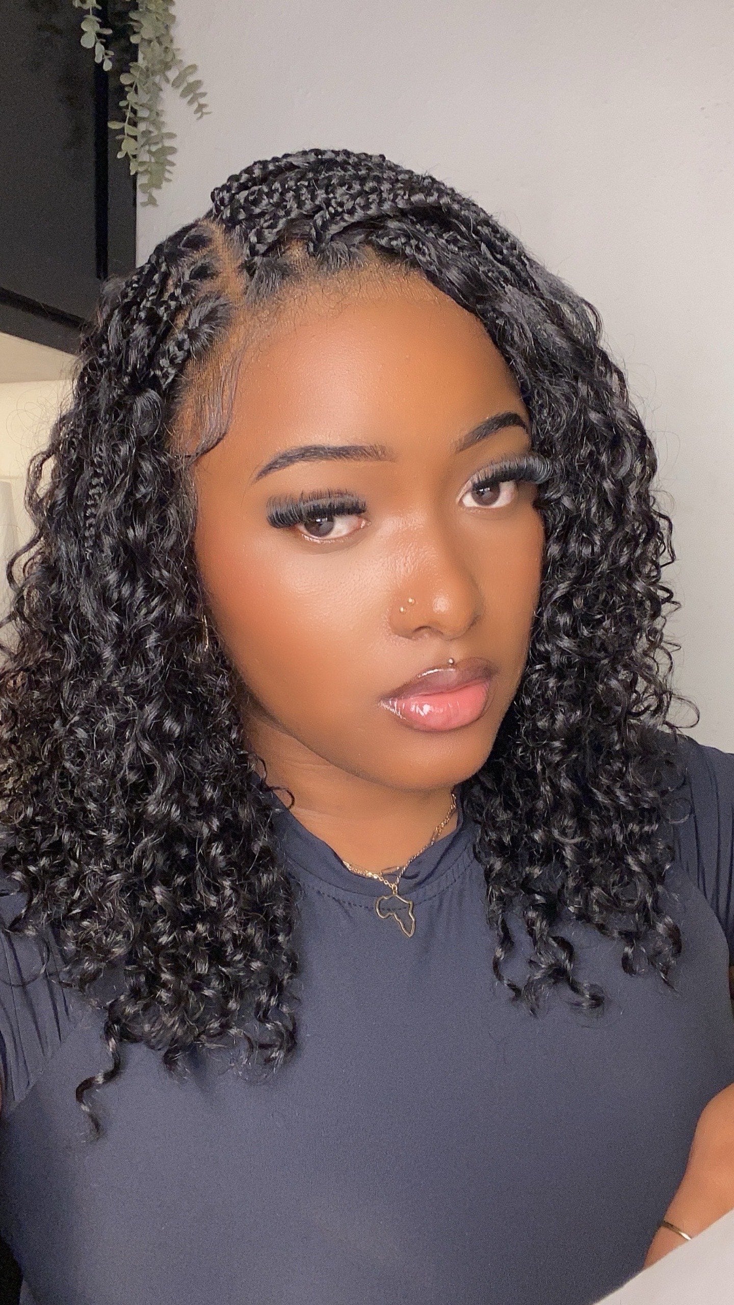 Kiki - Pre Bleached Human Hair Deep Wave Curls Pre Bleached Knotless Swiss HD Full Lace Boho Box Braided Wig