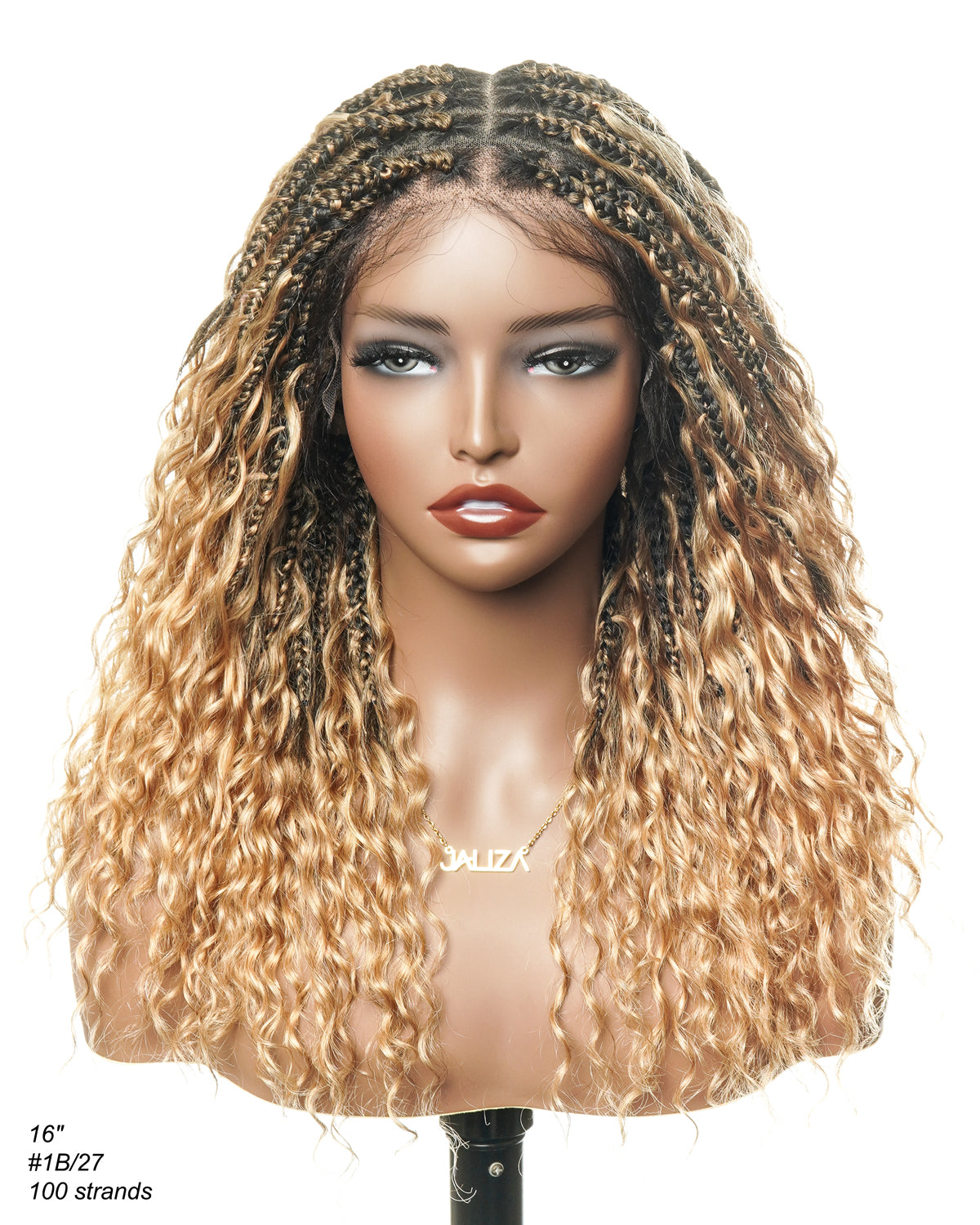 Kiki - Pre Bleached Human Hair Deep Wave Curls Pre Bleached Knotless Swiss HD Full Lace Boho Box Braided Wig