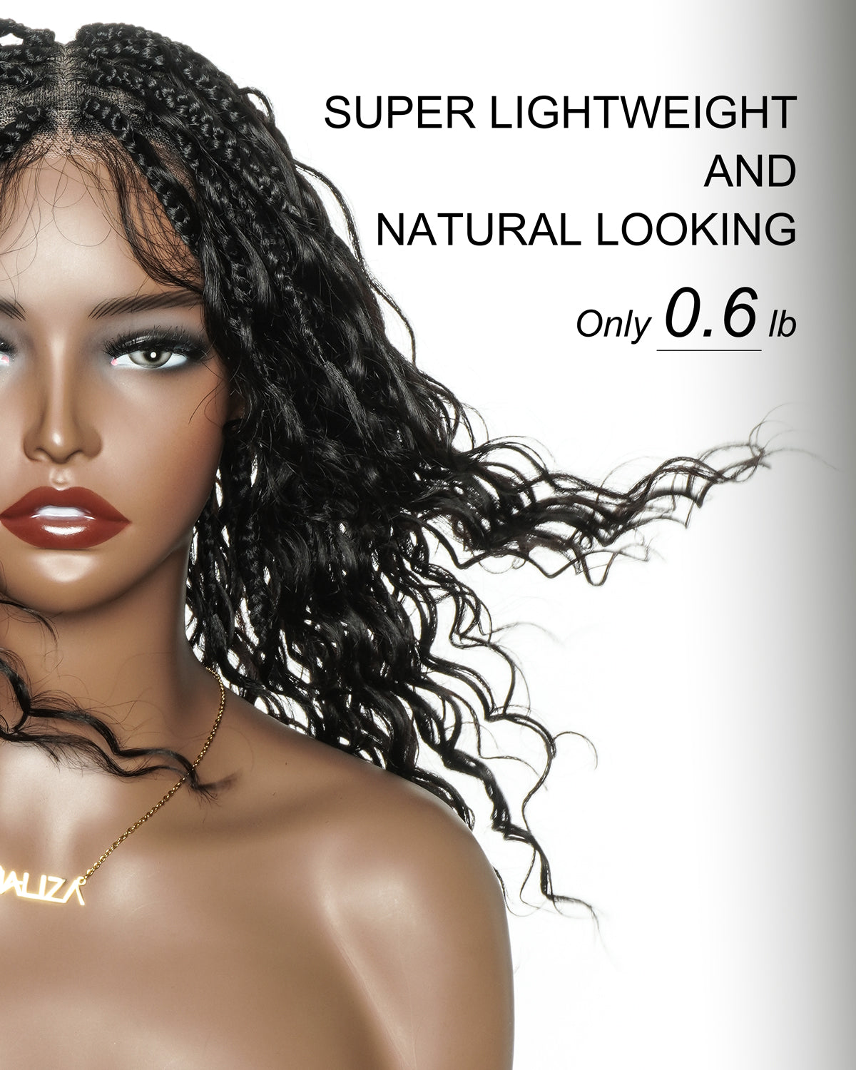 Human Hair Braided Wig Glueless 16" Pre Cut HD Full Elastic Lace Lightweight Ready-To-Go Boho Box Braided Wig