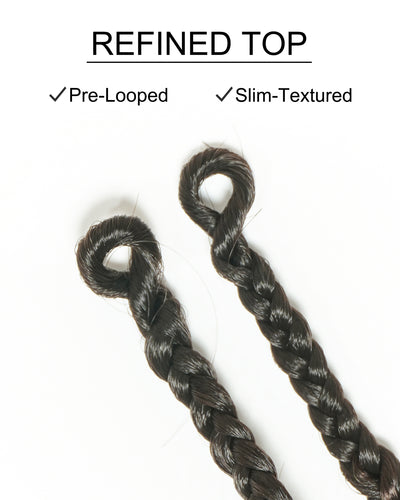 18" Dark Brown Human Hair Deep Wave Crochet Boho Braids 100 Strands/Pack