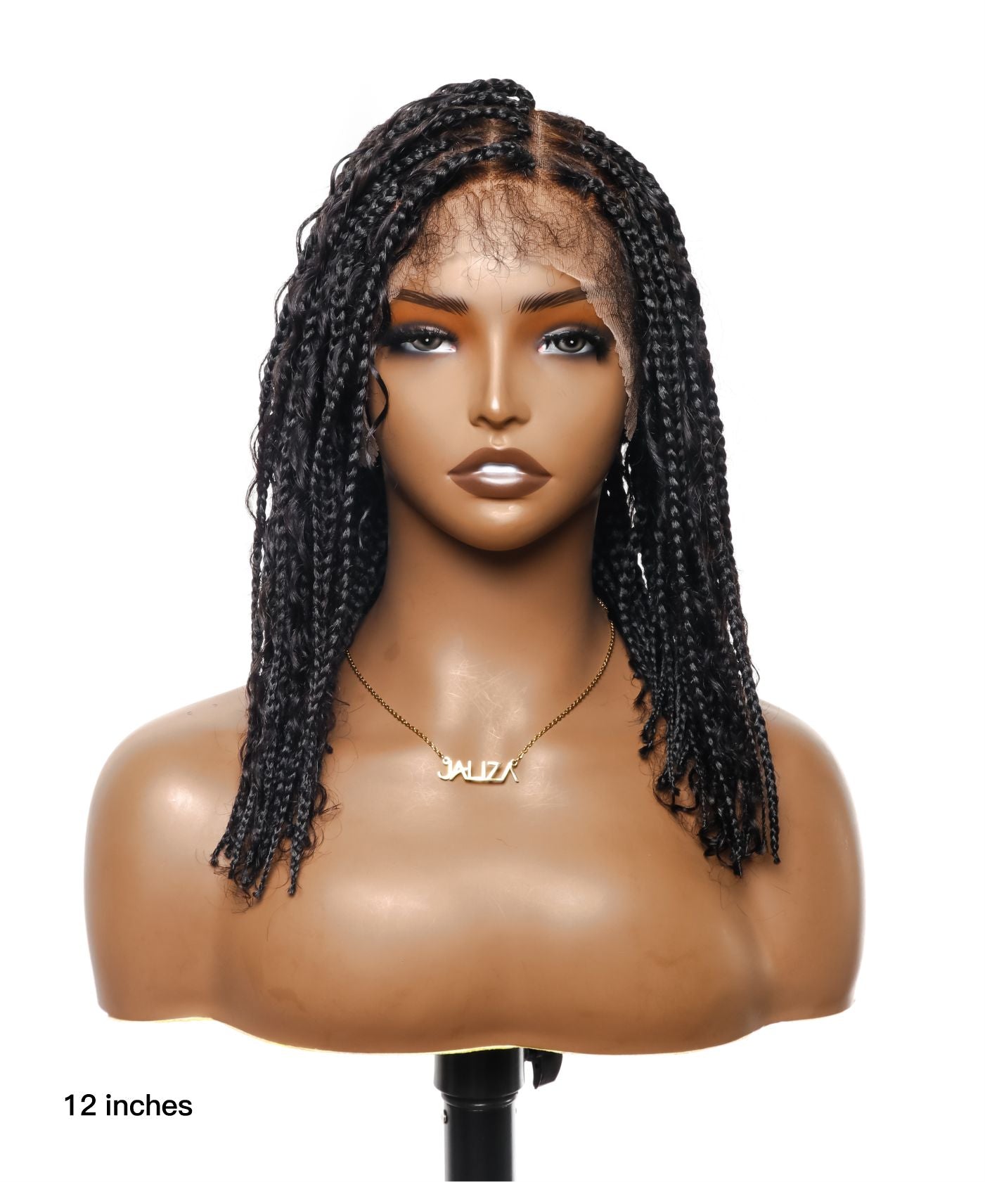 Small & Large Cap Only - 12" & 24" Pre Bleached HD Human Hair Lace Boho Box Braided Wig