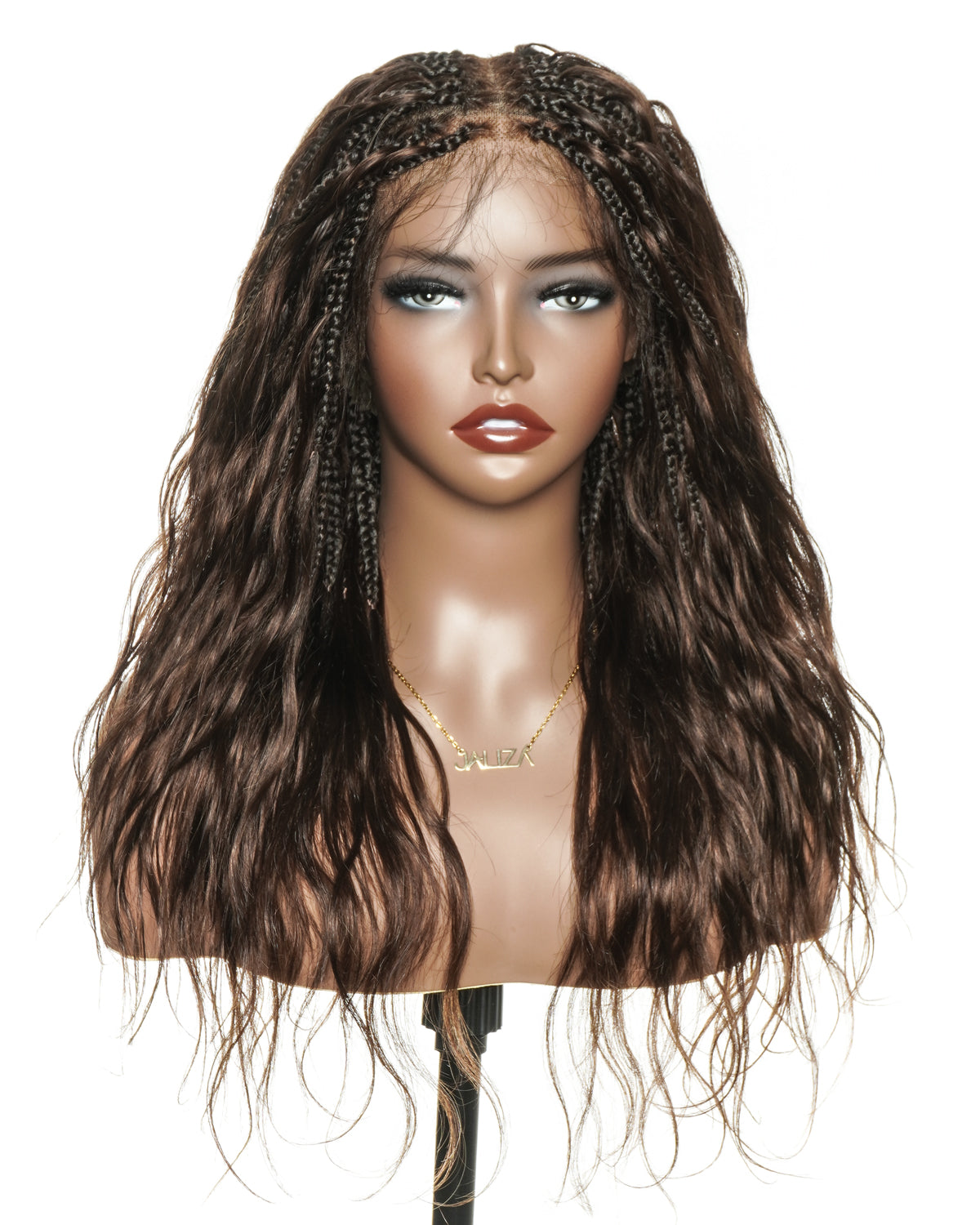 Michelle 16"-26" #4 Human Hair Body Wave Pre Bleached Swiss HD Full Lace Braided Wig