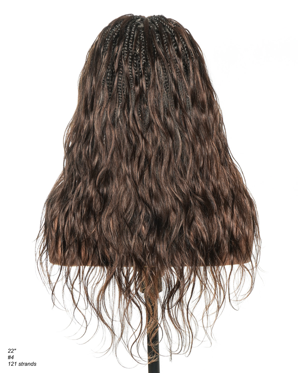 Michelle - Salon-Style Glueless Miracle Braided Wig Pre-Bleached Swiss HD Full Lace Boho Box Braids Bora Bora Human Hair Body Wave Curls