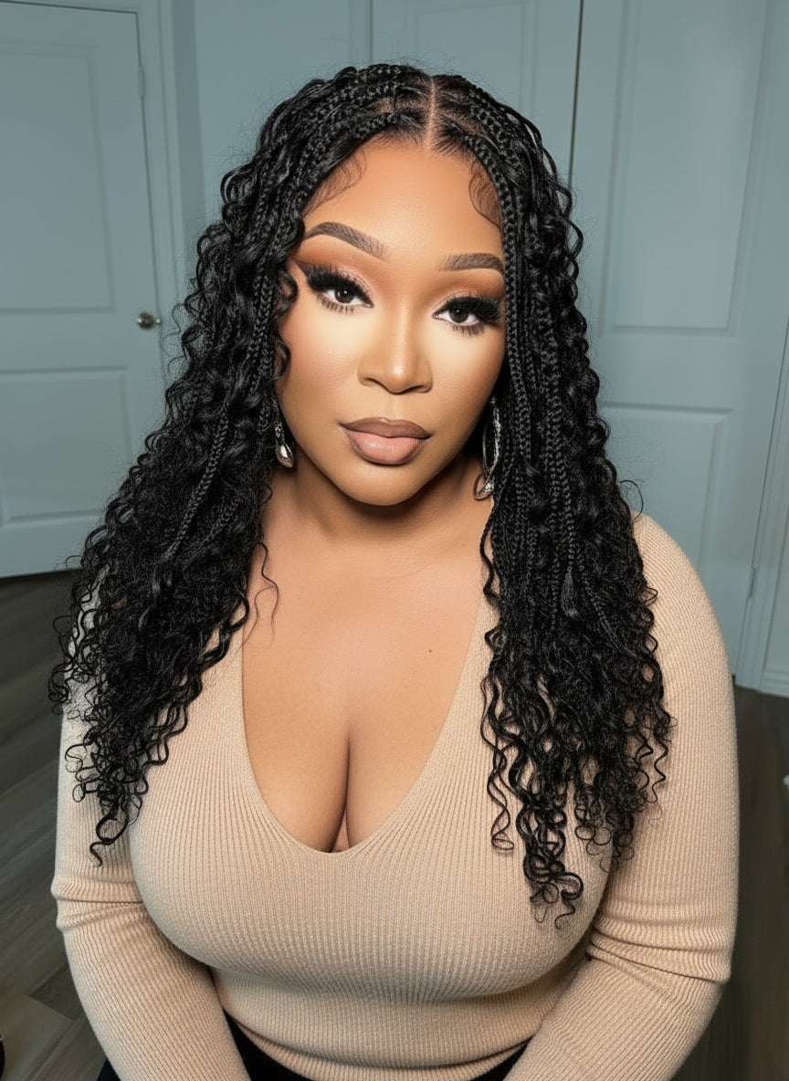 Essential Choice - Small Head Exclusive Boho Braided Wig (Small Cap Size for Petite Head)