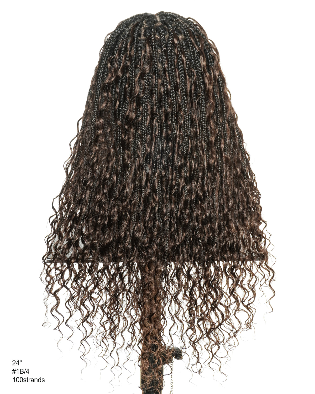 Kiki -  24" Pre Bleached Human Hair Lace Base Swiss HD Full Lace Human Hair Curls Boho Box Braided Wig