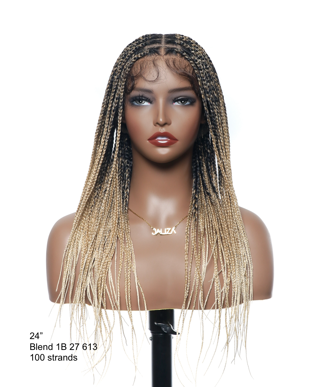 Kora - Pre Bleached Human Hair Lace Lightweight Knotless Swiss HD Lace Box Braided Wig 100 Strands