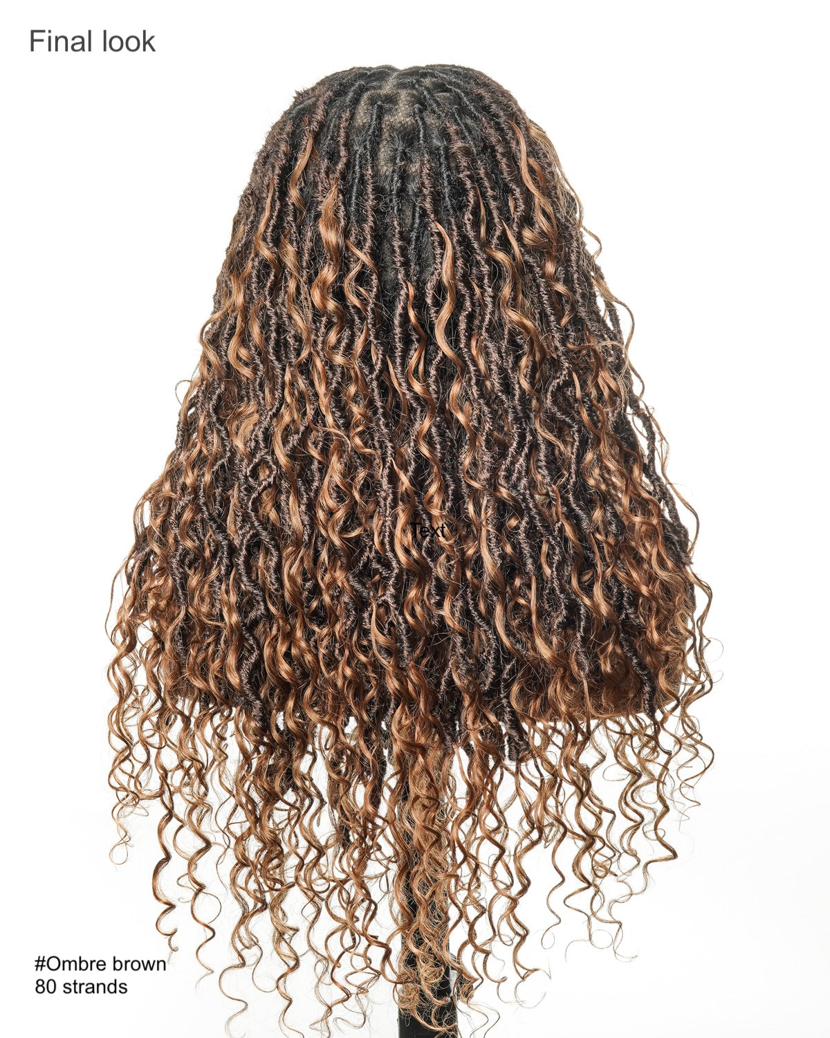 18" Pre Looped Crochet Boho Locs With Human Hair Boho Curls 80 Strands/Pack (5 boho curls)