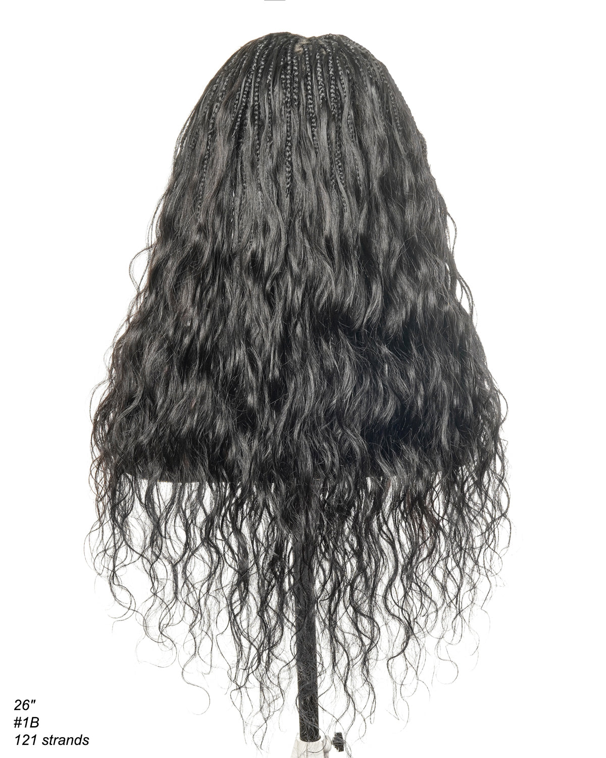 Michelle - Salon-Style Glueless Miracle Braided Wig Pre-Bleached Swiss HD Full Lace Boho Box Braids Bora Bora Human Hair Body Wave Curls