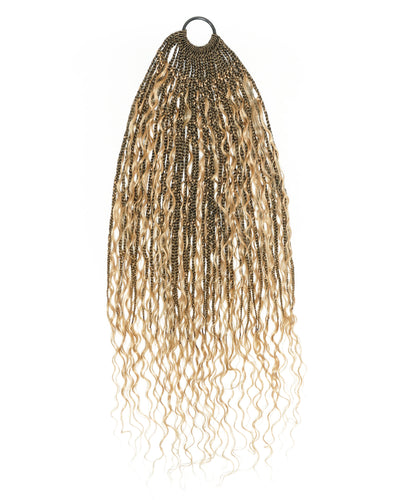 30" Pre Looped Human Hair Crochet Boho Braids 90 Strands/Pack (6 Boho Curls)