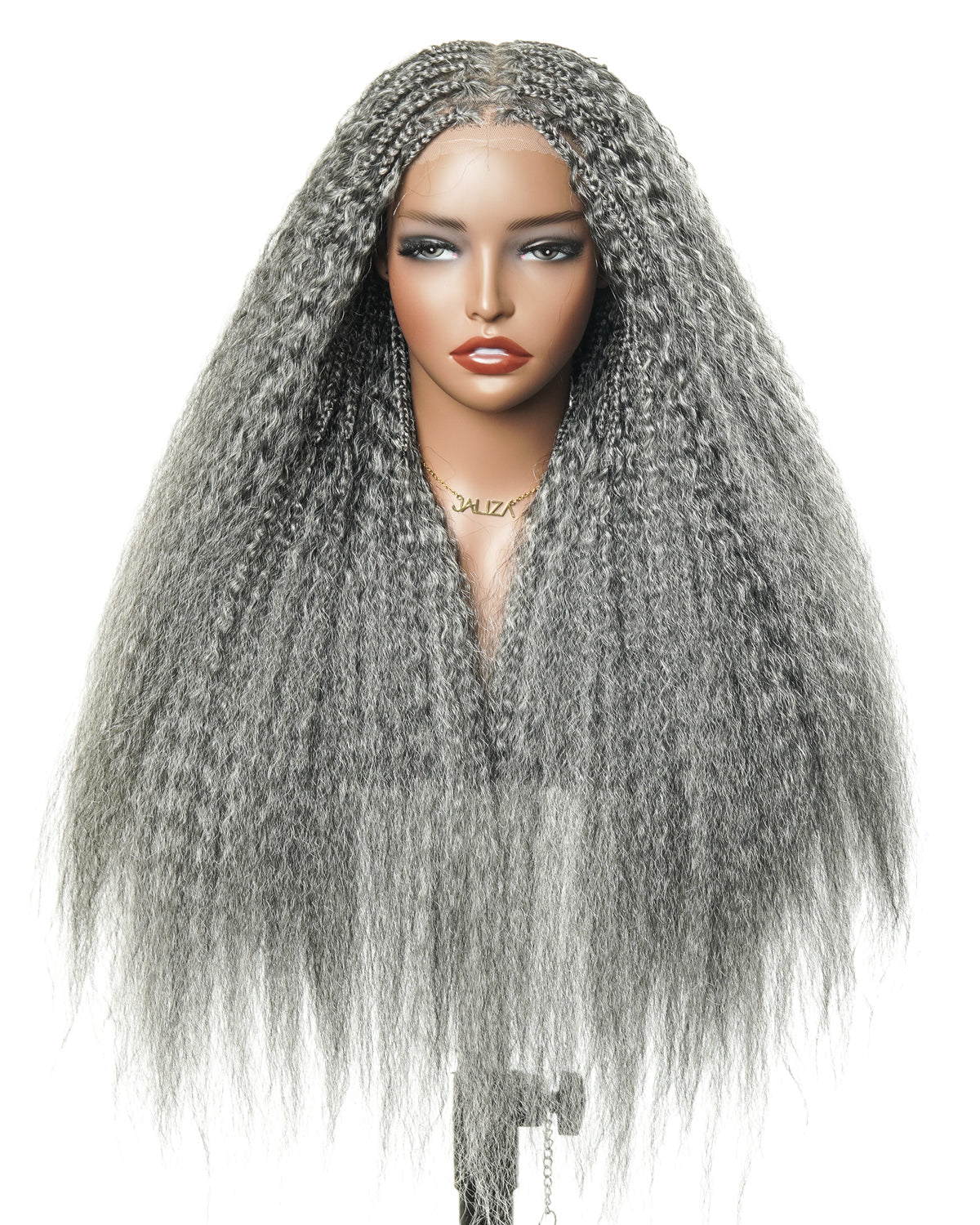 Makeda -  Kinky Straight Virgin Human Hair Ultra Full Boho Box Braided Wig