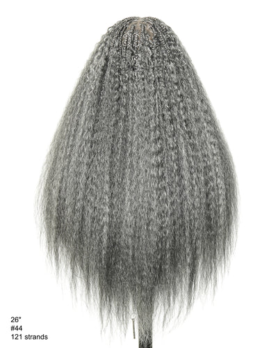 Makeda -  Kinky Straight Virgin Human Hair Ultra Full Boho Box Braided Wig