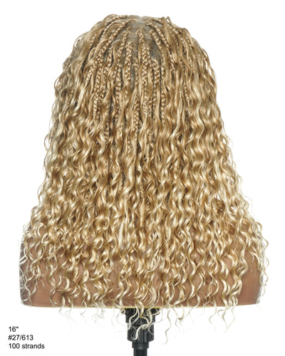Lumina - 18" Piano Color Swiss HD Full Lace Human Hair Boho Braided Wig