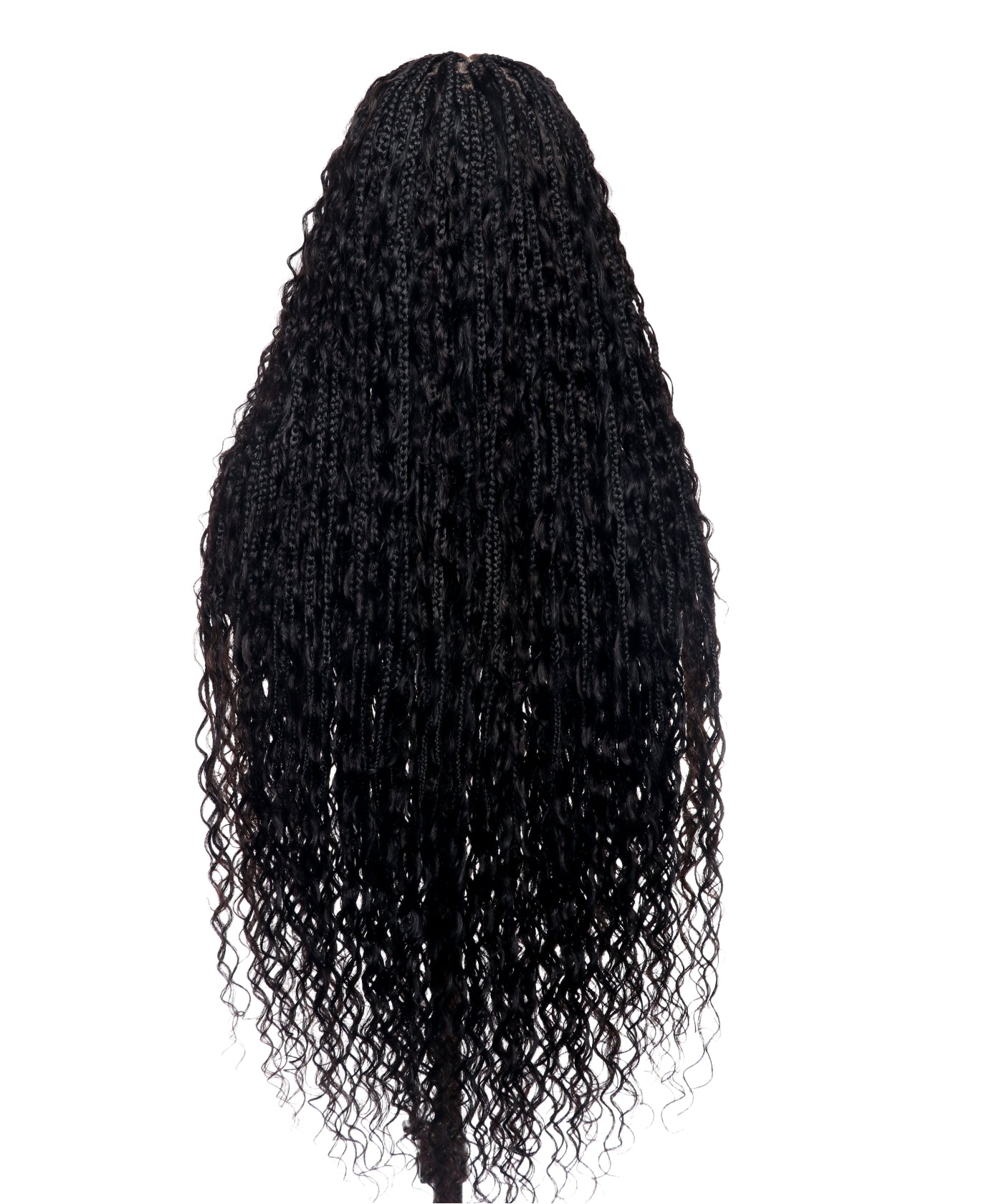 Amanda - Ultra-Dense Pre Bleached Swiss HD Lace Human Hair Curls Knotless Boho Box Braided Wig