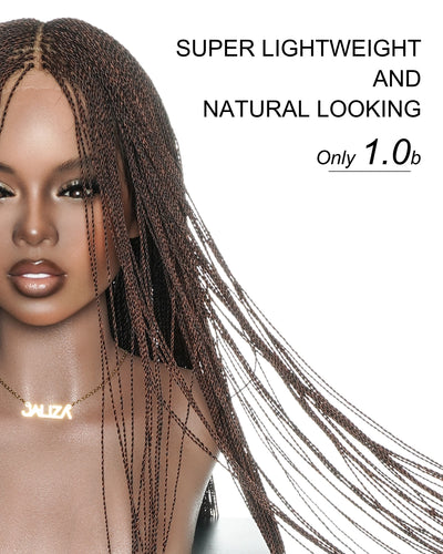 Mica - Micro Senegalese Twist Pre Bleached Swiss HD Full Lace Knotless Braids Wig 799 Strands
