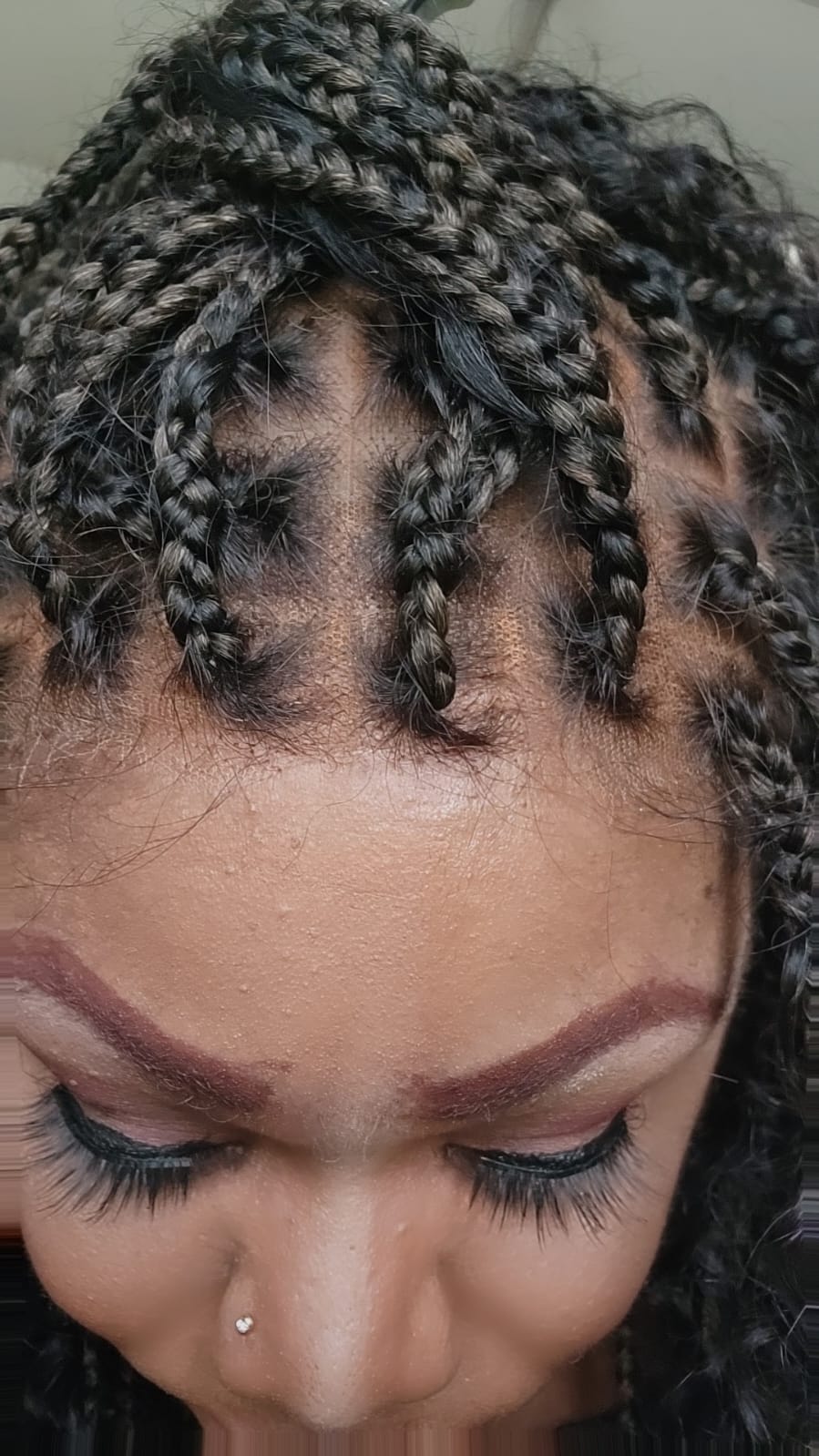 Diane's Pre bleached Human Hair Lace Ombre Boho Box Braided Wig (Extra Full)