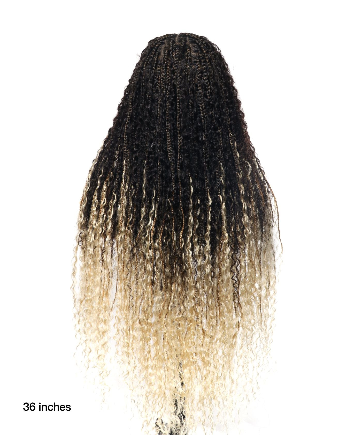 Diane's Pre bleached Human Hair Lace Ombre Boho Box Braided Wig (Extra Full)