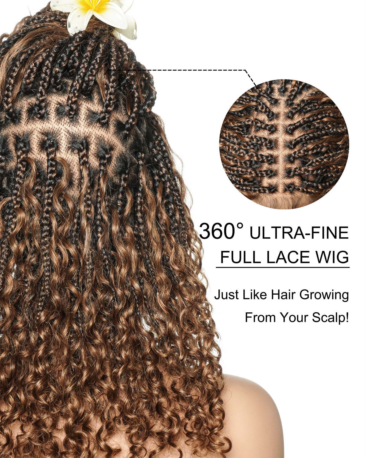 Cleo - 16" The Golden Globe Cut Glueless Swiss HD Full Lace Water Wave Boho Braided Wig