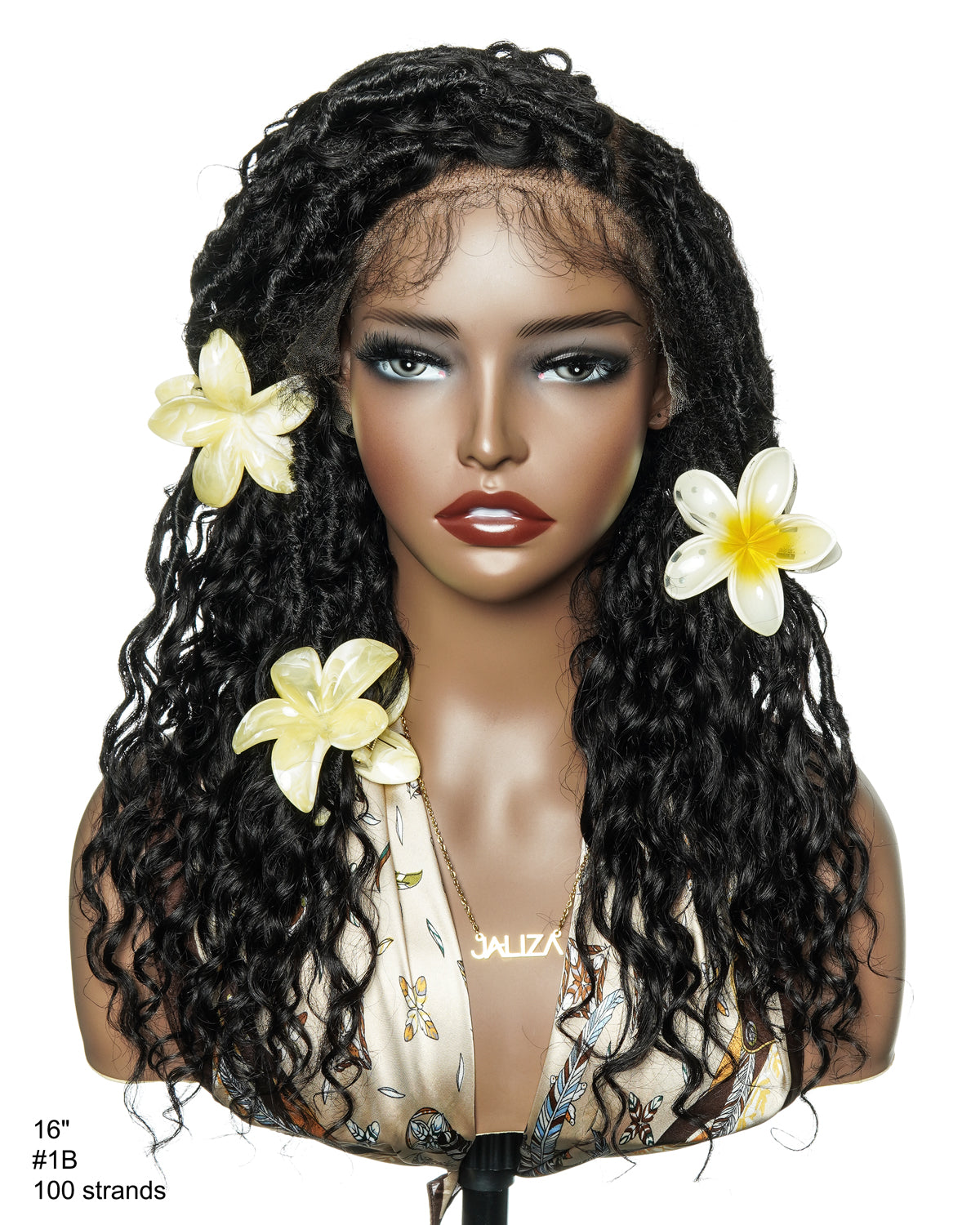 Lola - 16" Pre Bleached Swiss HD Full Lace Boho Locs Wig With Human Hair Boho Curls