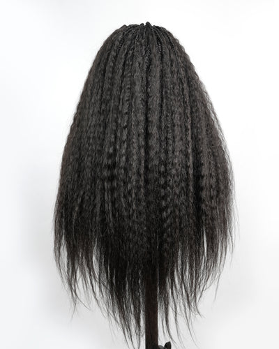 Makeda -  Kinky Straight Virgin Human Hair Ultra Full Boho Box Braided Wig