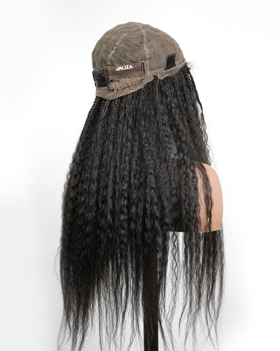 Makeda -  Kinky Straight Virgin Human Hair Ultra Full Boho Box Braided Wig