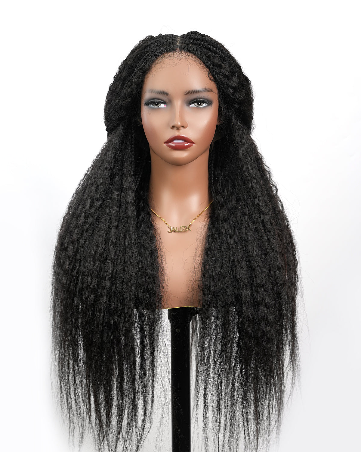 Makeda -  Kinky Straight Virgin Human Hair Ultra Full Boho Box Braided Wig